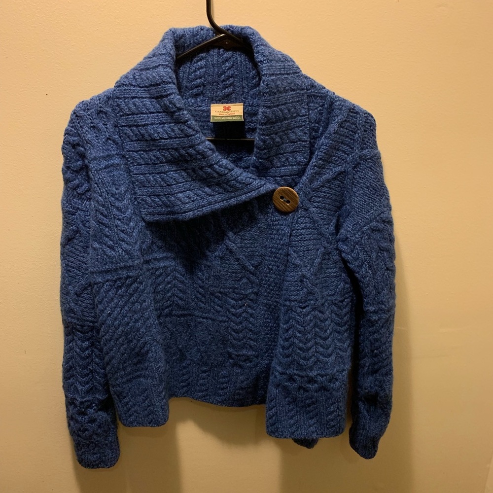 Light blue merino Irish wool sweater size small